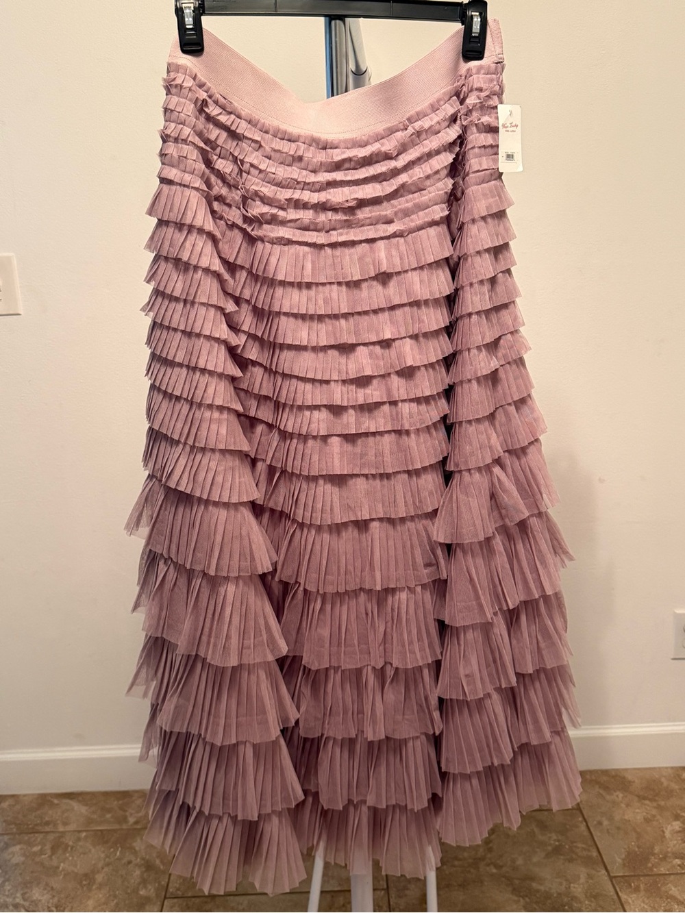 Lucky Brand Tiered Ruffle Maxi Skirt - Blush Pink